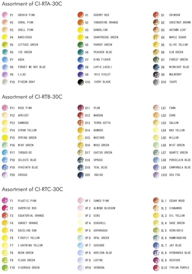 Tombow 3-Pack Irojiten Color Dictionary Wooden Pencil Bundle Set , Series 1 ( CI-RTA-30C ) & 2 ( CI-RTB-30C ) & 3 ( CI-RTC-30C ) 30 Colors x 3 ( Total 90 ) (D-SET) - Image 5